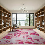Floral Vintage Blush Pink Peony Floral Vintage Rug
