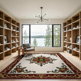 Multi-color and Patterns Ornate Red Gold Persian Medallion Area Rug