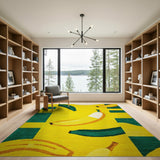 Vibrant Banana Fruit Pattern Yellow Area Rug