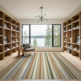 Modern Vertical Stripe Multi-Color Area Rug