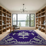 Elegant Purple Mandala Floral Area Rug