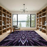 Purple Radiant Mandala Geometric Area Rug