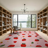 Whimsical Strawberry Pink Area Rug