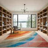 Multi-color and Patterns Vibrant Multi-Color Diagonal Stripe Area Rug