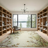 Lush Forest Branch Green Area Rug