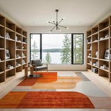 Geometric Modern Bold Orange Abstract Geometric Area Rug