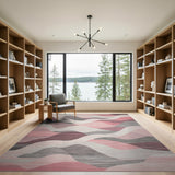 Pink Wave Abstract Area Rug