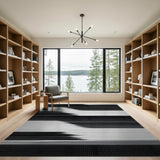 Op Art Black White Halftone Wave Rug