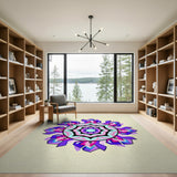 Vibrant Pink Purple Mandala Geometric Area Rug