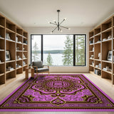 Traditional Persian Vibrant Pink Mandala Persian Area Rug