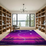 Purple Cosmic Star Trail Area Rug