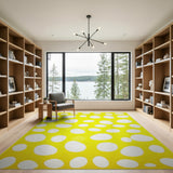 Sunny Yellow Oval Spot Area Rug