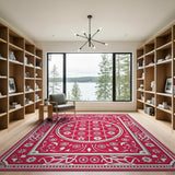 Red Red Traditional Persian Medallion Area Rug