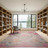 Pink Floral Vintage Pink Peony Floral Area Rug