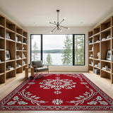 Red Red Persian Floral Medallion Rug