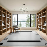 Black White Geometric Bordered Area Rug