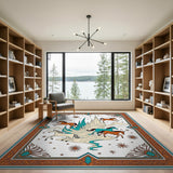 Galloping Horses Over Enchanted Icy Peaks Rug