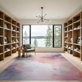 Dreamy Pastel Clouds Hearts Area Rug