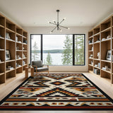 ODIKA Southwestern Tribal Washable Area Rug - Low Pile Non-Slip Geometric Carpet
