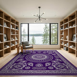 Traditional Persian Purple Mandala Traditional Persian Area Rug