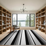 Vertical Black and White Modern Black White Vertical Stripe Area Rug