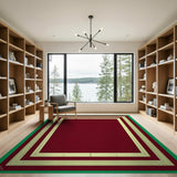 Ornate Red Field Persian Border Rug
