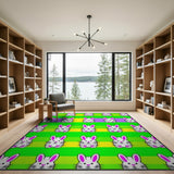 Cute Cartoon Bunny Parade Area Rug