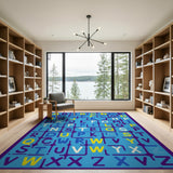 Kids Cartoon Vibrant ABC Alphabet Kids Area Rug
