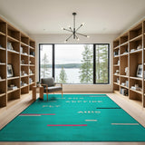 Teal Geometric Typography Area Rug