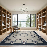 Navy Star Southwestern Area Rug