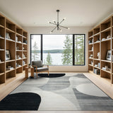 Geometric Modern Black and White Bold Black White Geometric Abstract Area Rug