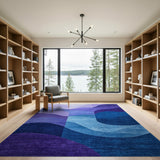 Purple Ombre Wave Abstract Area Rug