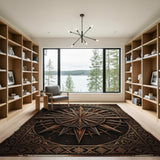 Distressed Vintage Compass Rose Rug