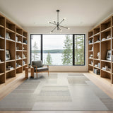 Beige Neutral Geometric Block Geometric Modern Area Rug