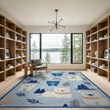 Cute Polar Bears Mountains Kids Area Rug