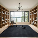Sleepy Black Cat Plush Shag Rug