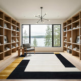 Black White Geometric Modern No. 19 Area Rug