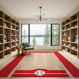 Baseball Diamond Area Rug with Red Borders