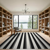 Bold Black White Striped No. 72 Area Rug
