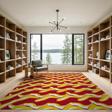 Bold Yellow Banana Red Area Rug