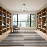 Modern Horizontal Striped Neutral Area Rug