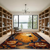 Halloween Witch Pumpkin Forest Moonlit Rug