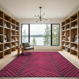 Bold Pink Chevron Zigzag Area Rug