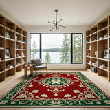 Elegant Red Elegant Red Persian Floral Medallion Rug