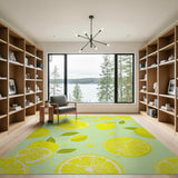 Fruit Pattern Zesty Lemon Slices Fruit Pattern Area Rug