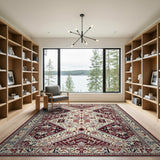 Red Persian Geometric Heritage Area Rug