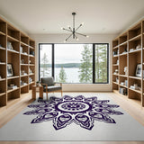 Geometric Modern Purple Purple Mandala Geometric Area Rug