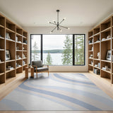 Pastel Blue Wavy Abstract Area Rug