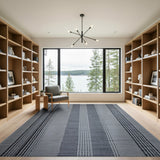 Striped Grey Modern Grey Striped Woven Area Rug