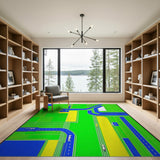 Aerial Highway Interchange Geometric Area Rug
